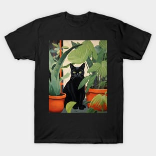 Purrfect Harmony: Cats and Plants T-Shirt